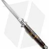 SKM 13" Italian Stiletto Automatic Knife Tortoise Acrylic (5.7" Satin Bayonet)
