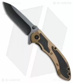 ABKT 006 Spring Assisted Knife Tan Camo Aluminum (2.75" Black) AB006T