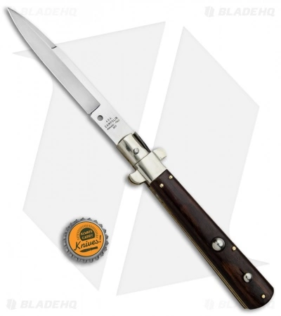 AGA Campolin 11" Frosolone Bayonet Stiletto Automatic Knife Cocobolo (5" Satin) - Image 5