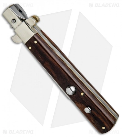 AGA Campolin 11" Frosolone Bayonet Stiletto Automatic Knife Cocobolo (5" Satin) - Image 2