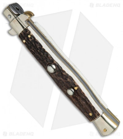 AGA Campolin 11" Picklock Automatic Italian Stiletto Stag Horn (5"Satin) 2018 - Image 2