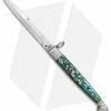 AGA Campolin 9" Sicilian Ring Pull Automatic Knife Abalone (5.5" Satin Bayo)