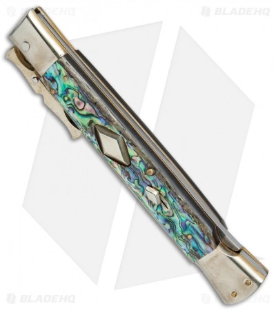 AGA Campolin 13" Bat Swinguard Diamond Automatic Knife Abalone (5.75" Dagger) - Image 2