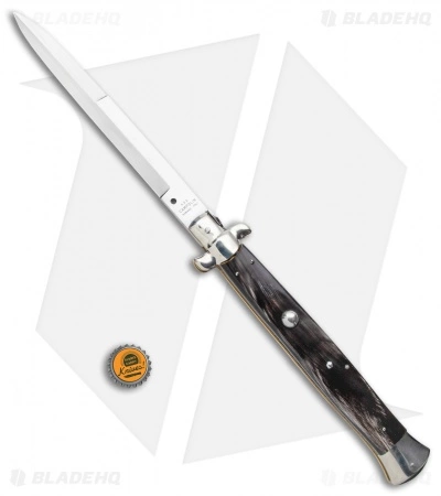 AGA Campolin 18" Italian Stiletto Knife Dark Horn (8" Satin Bayonet) - Image 4