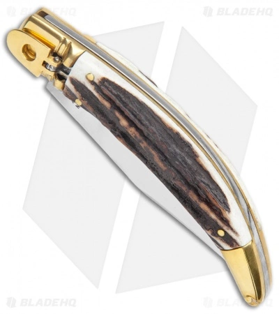 AGA Campolin Diana Lever Lock Automatic Brass Stag Horn (3.75" Satin) - Image 2