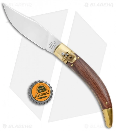 AGA Campolin Diana Lever Lock Automatic Brass Wood Knife (3.75" Satin) - Image 4