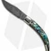 AGA Campolin Diana Lever Lock Automatic Knife Abalone (3.75" Damascus)
