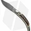 AGA Campolin Diana Lever Lock Automatic Knife Stag Horn (3.75" Damascus)