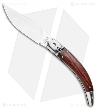 AGA Campolin Diana Lever Lock Automatic Knife Santos Wood (3.75" Satin)