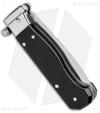 AGA Campolin Piccolo Italian Stiletto Automatic Knife Ebony (2.8" Satin) - Image 3