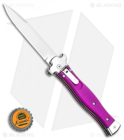 AGA Campolin Zero Italian Leverlock Automatic Knife Violet G-10 (3.75" Tumbled) - Image 4
