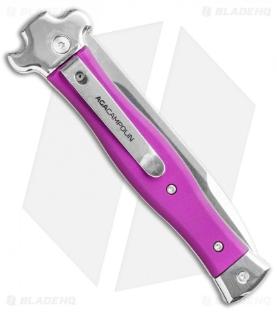 AGA Campolin Zero Italian Leverlock Automatic Knife Violet G-10 (3.75" Tumbled) - Image 3