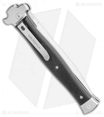 AGA Campolin Zero+ Italian Leverlock Automatic Knife Black G-10 (4.5"STN Dagger) - Image 3