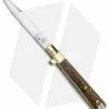 AGA Campolin 11" Frosolone Bayonet Stiletto Auto Knife Stag/Brass (5" Satin)