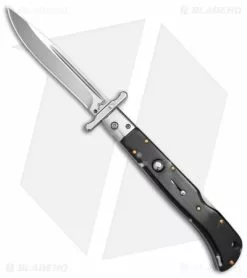 Italian Style 11" Roma Automatic Swinguard Drop Point Marbled (4.6" Polished)