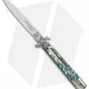 AKC Leverletto 9" Automatic Italian Stiletto Abalone (4" Satin Flat)