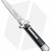 AKC Leverletto 7.5" Lever Lock Automatic Italian Knife Ebony (3.2" Satin)