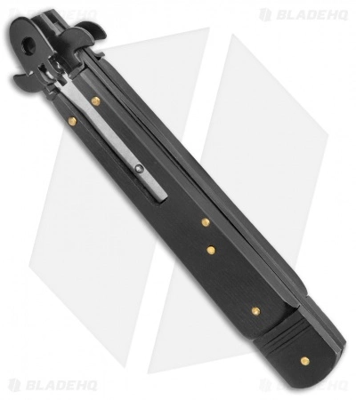 AKC Leverletto 9" Lever Lock Automatic Italian Knife Black (4" Black Flat) - Image 2