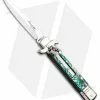AKC Leverletto 7.75" Automatic Italian Stiletto Abalone (3.25" Satin Bayo)