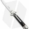 AKC Leverletto 7.75" Lever Lock Auto Italian Knife Ebony (4" Satin Bayo)