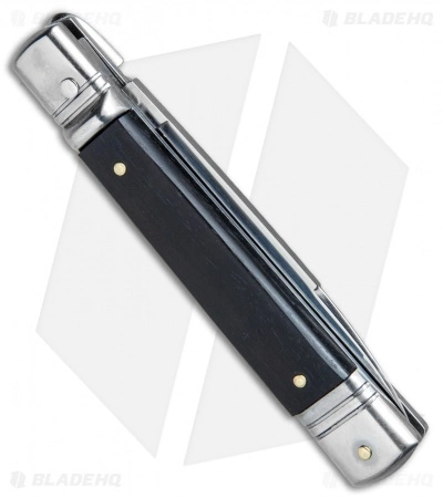 AKC Leverletto 7.75" Lever Lock Auto Italian Knife Ebony Wood (3.25" Satin) - Image 3