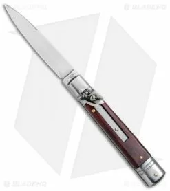 AKC 7.75" Slimline Lever Lock Automatic Knife Cocobolo (3.3" Satin Flat)