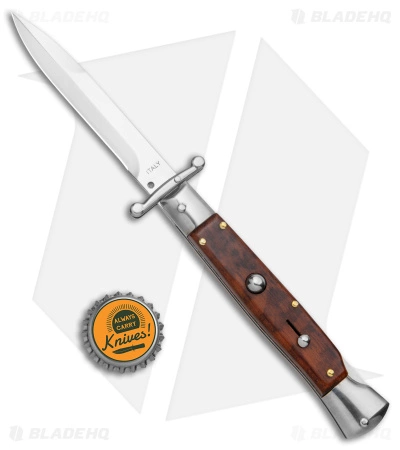 Bolster AKC 9" Automatic Italian Stiletto Snakewood (4" Satin Bayonet) - Image 4