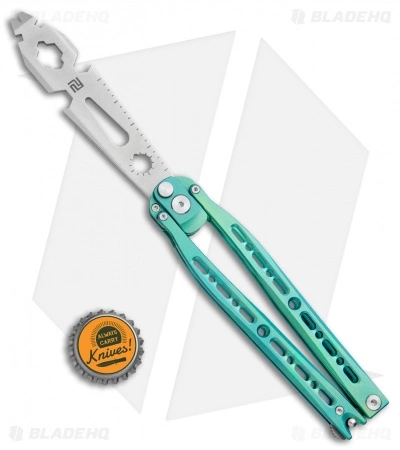 Artisan Cutlery Kinetic-Tool Automatic Butterfly Tool Green Titanium (4" SW) - Image 4