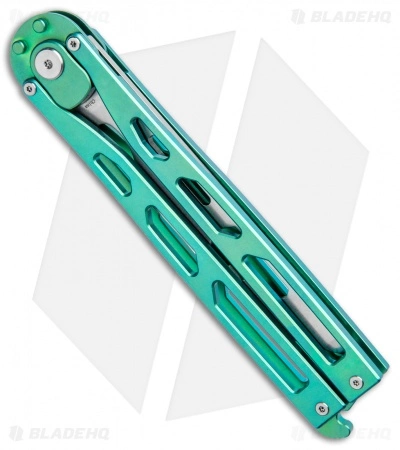 Artisan Cutlery Kinetic-Tool Automatic Butterfly Tool Green Ti (4" Satin) - Image 3