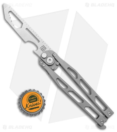 Artisan Cutlery Kinetic-Tool Automatic Butterfly Tool Titanium (3.3" Stonewash) - Image 4
