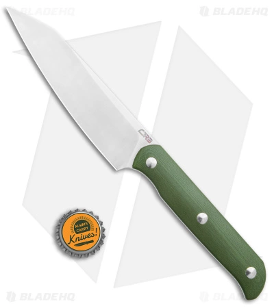 CJRB Silax Fixed Blade Knife Green G-10 (5.1" Satin) - Image 4