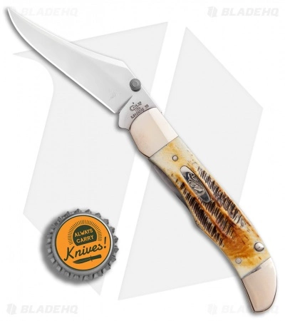Case Cutlery Case Kickstart Mid-Folding Hunter Assisted Knife Bone Stag (6.51265AC SS) - Image 4