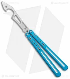 BBbarfly BBFireFly Knife Style Bottle Opener Balisong Blue (4.25" Satin)