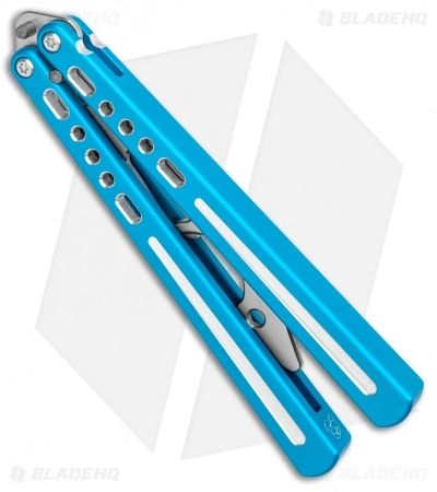 BBbarfly BBFireFly Knife Style Bottle Opener Balisong Blue (4.25" Satin) - Image 3