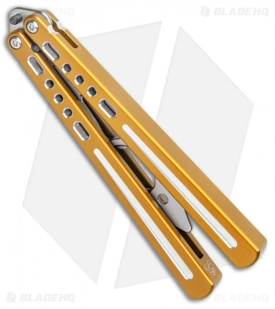 BBbarfly BBFireFly Knife Style Bottle Opener Balisong Gold (4.25" Satin) - Image 3
