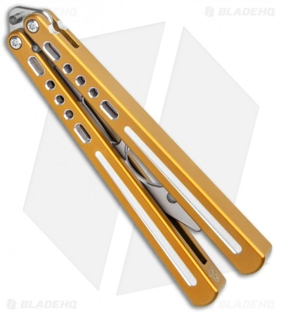 BBbarfly BBFireFly Knife Style Bottle Opener Balisong Gold (4.25" Satin) - Image 2