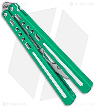 BBbarfly BBFireFly Knife Style Bottle Opener Balisong Green (4.25" Satin) - Image 2