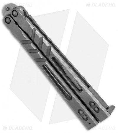 BRS Alpha Beast 3.0 Balisong Butterfly Knife Titanium (4.5" Bead Blast) - Image 2