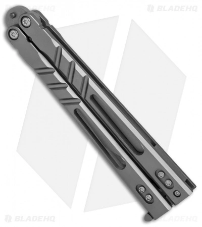 BRS Alpha Beast 3.0 Balisong Butterfly Knife Titanium (4.5" Bead Blast) - Image 3