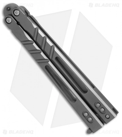 BRS ALT Alpha Beast Balisong Butterfly Knife Titanium (4.5" Stonewash) - Image 3