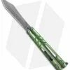 BRS Alpha Beast Infinity Balisong Butterfly Knife Green Ti (4.5" Stonewash)
