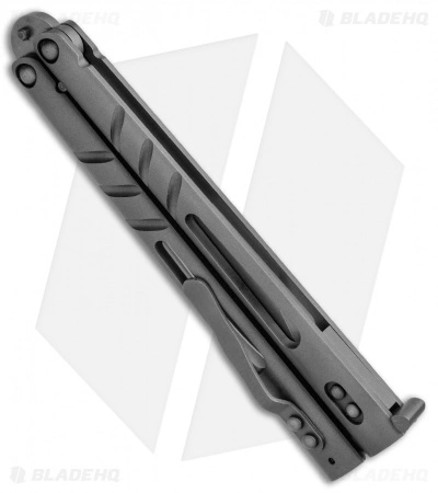BRS Alpha Beast Infinity Balisong Butterfly Knife Titanium (4.5" Stonewash) - Image 3