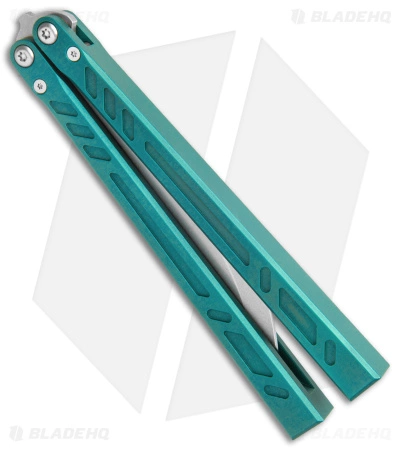 BRS Barebones Balisong Butterfly Knife Blue Aluminum Channel (4.5" SW) - Image 2
