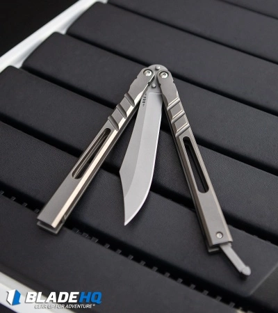 BRS Channel Alpha Beast Balisong Butterfly Knife Titanium (4.5" Stonewash) CHAB - Image 6