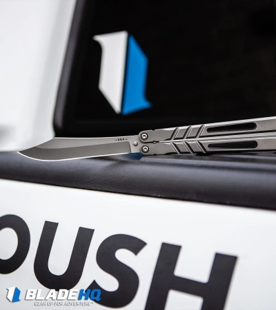 BRS Channel Alpha Beast Balisong Butterfly Knife Titanium (4.5" Stonewash) CHAB - Image 5