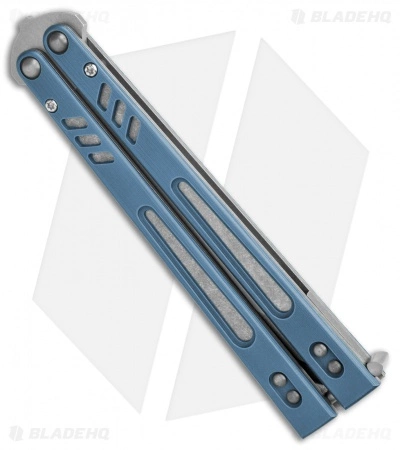 BRS Hybrid Replicant Alt Balisong Butterfly Knife Blue Titanium (4.6" SW) - Image 3