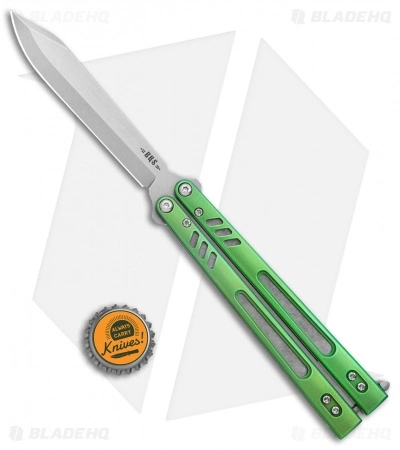 BRS Hybrid Replicant Alt Balisong Butterfly Knife Green Titanium (4.6" SW) - Image 4