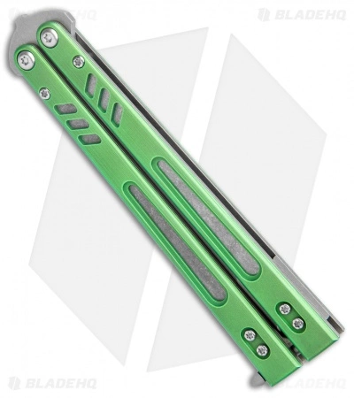 BRS Hybrid Replicant Alt Balisong Butterfly Knife Green Titanium (4.6" SW) - Image 2