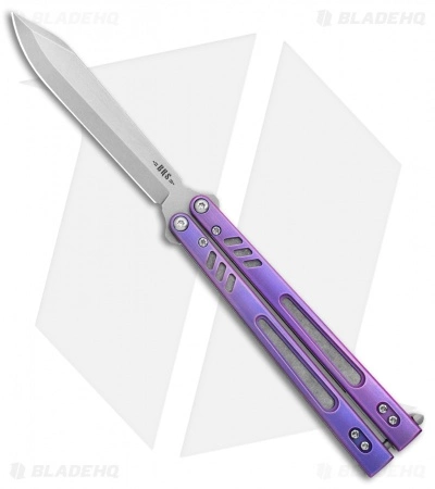 BRS Hybrid Replicant Alt Balisong Butterfly Knife Purple Titanium (4.6" SW)