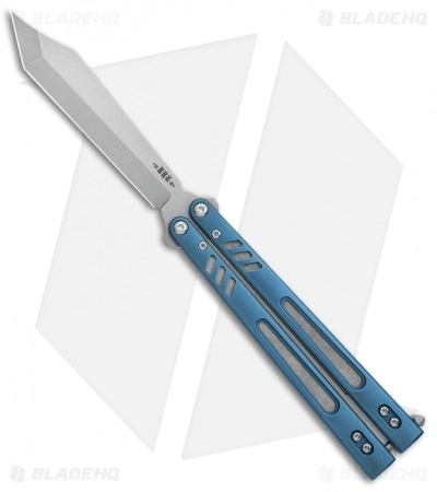 BRS Hybrid Replicant Standard Balisong Butterfly Knife Blue Titanium (4.6" SW)